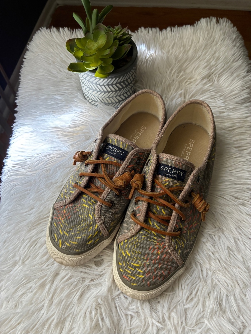 Sperry Top Sider Seacoast Fish Circle Fashion Sneakers 🤎